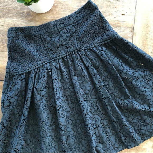 Sz OO Loft Black Lace Skirt NEW - Picture 2 of 10
